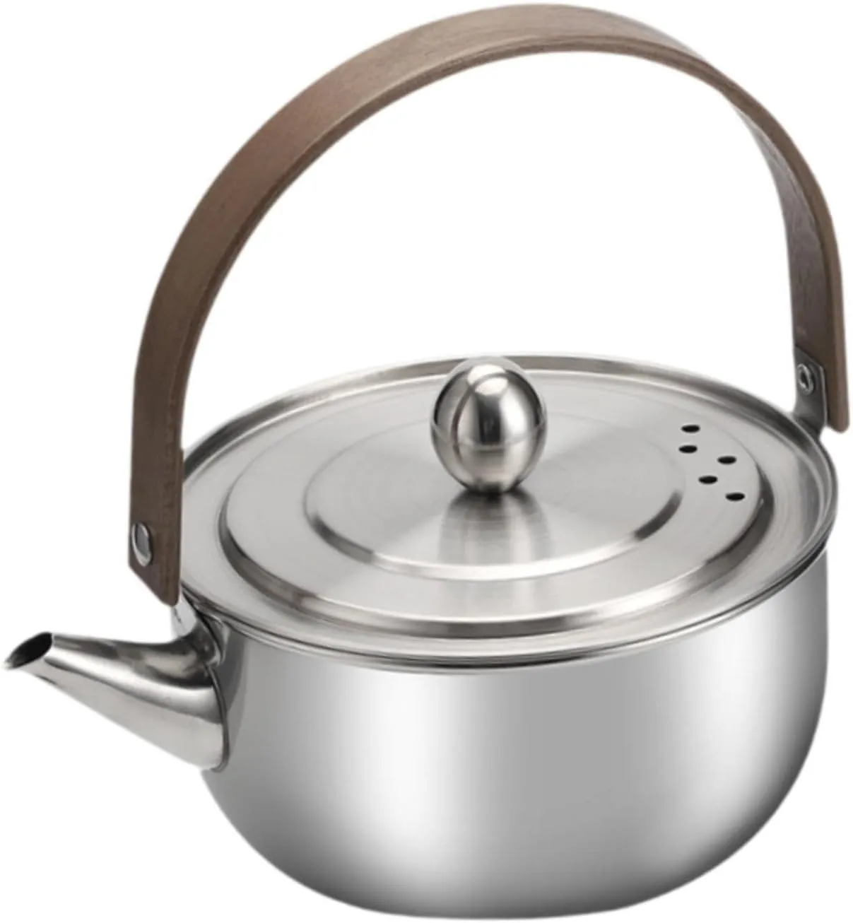 0.5 L Camping Water Kettle Teakettle Teapot Cooking Stainless Steel Boiling Water Tea Pot for Camp Fishing Travel Campfire