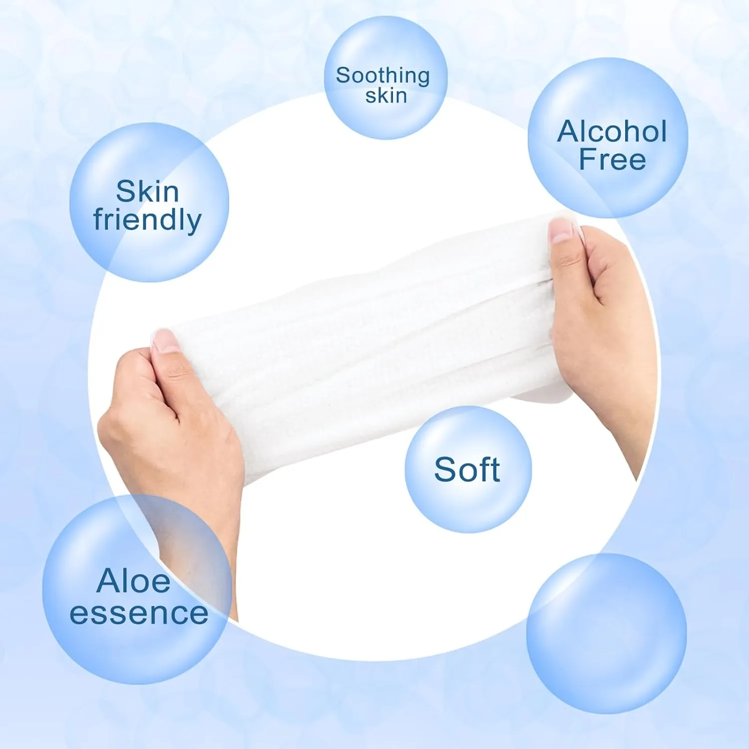 100 pcs Body Wet Wipes Individually Wrapped, Disposable Skin Cleansing Wipes, Individual Wrapped, Safe, Convenient, Lightweight, Aloe Vera for Butt, Hands, Face Cleaning, Daily Use