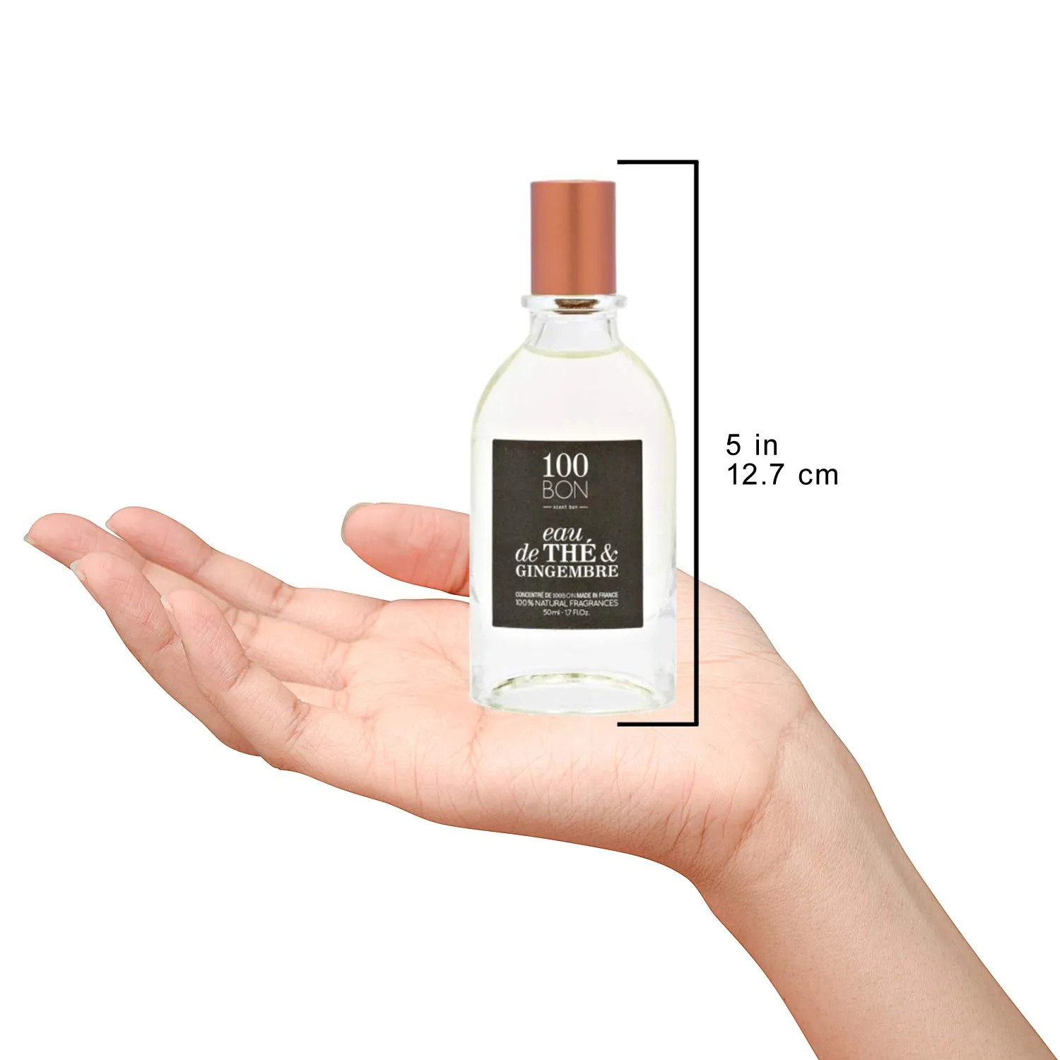 100BON Eau De The & Gingembre - Tea & Ginger Fragrance for Women & Men - Energizing Organic Sweet, Citrus & Spicy Notes - 100% Natural Concentrate Spray, 1.7 Fl Oz