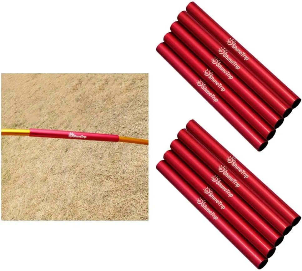 10pcs Aluminum Alloy Tent Pole Repair Tube End Plug for 8.5mm Diameter, Red