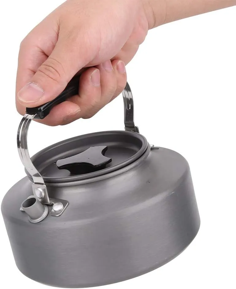 1.1L Portable Aluminum Alloy Camping Kettle, Ideal for Hiking, Camping, and Picnics(16.5-Al)