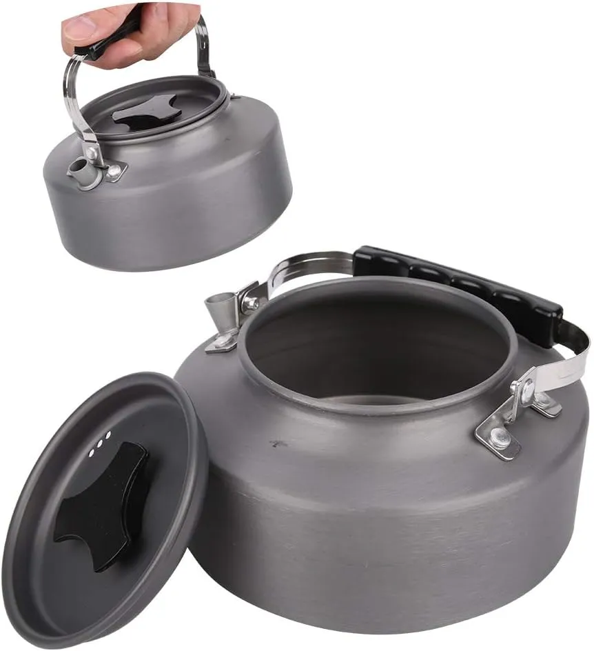 1.1L Portable Aluminum Alloy Camping Kettle, Ideal for Hiking, Camping, and Picnics(16.5-Al)