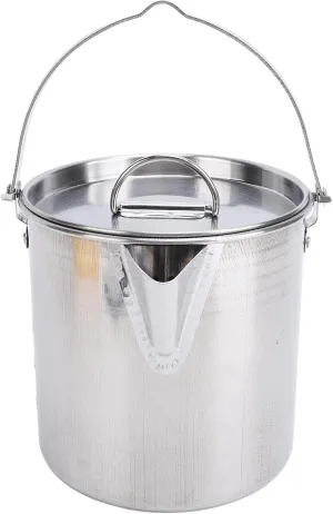1.2L Camping Kettle, Stainless Steel Tea Pot, Double Layer Fast Boiling, Compact and Portable, Multifunctional, With Hanging Handle, for Outdoor Camping, Portable Water Kettle