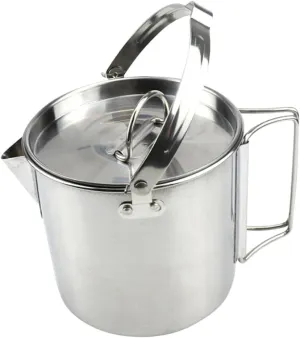1.2l Collapsible Stainless Steel Kettle Portable Outdoor Boil Water Pot Camping Hot Soup Cookware for Tea Mulled Wine