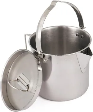 1.2L Stainless Steel Compact Camping Kettle Outdoor Cooking Pot, Portable Tea Coffee Pot with Lid, Food Container for Backpacking Picnic Camping Hiking