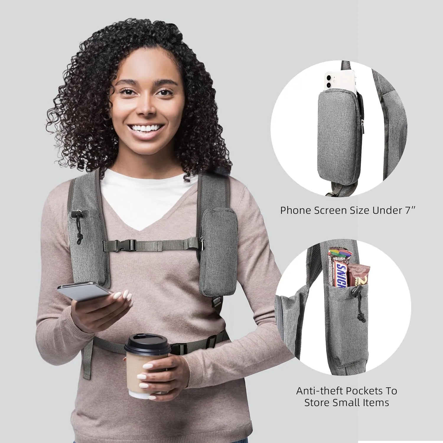15L Hiking Backpack Travel Daypack Lightweight Small Foldable Packable Back Pack for Men and Women (Gray, 15L)
