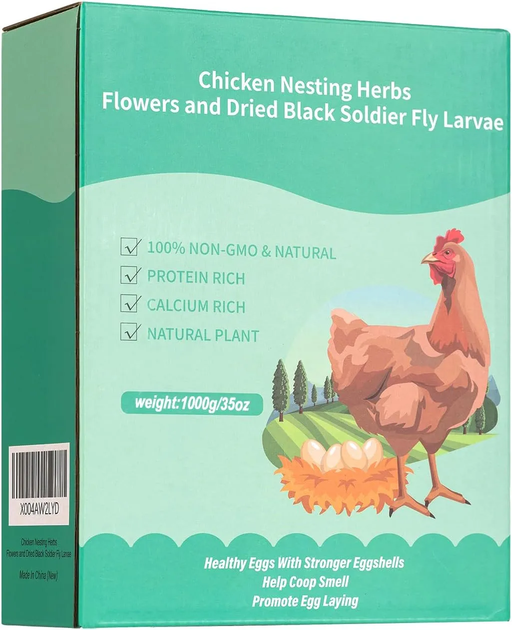 17.6Oz Nesting Herbs Supplement for Backyard Chickens Natural Chicken Treats Poultry Feed Mix Herbs Coop Snacks for Daily Wellness Feather Quality Egg Production Chicken Coop Freshness Help Coop Smell