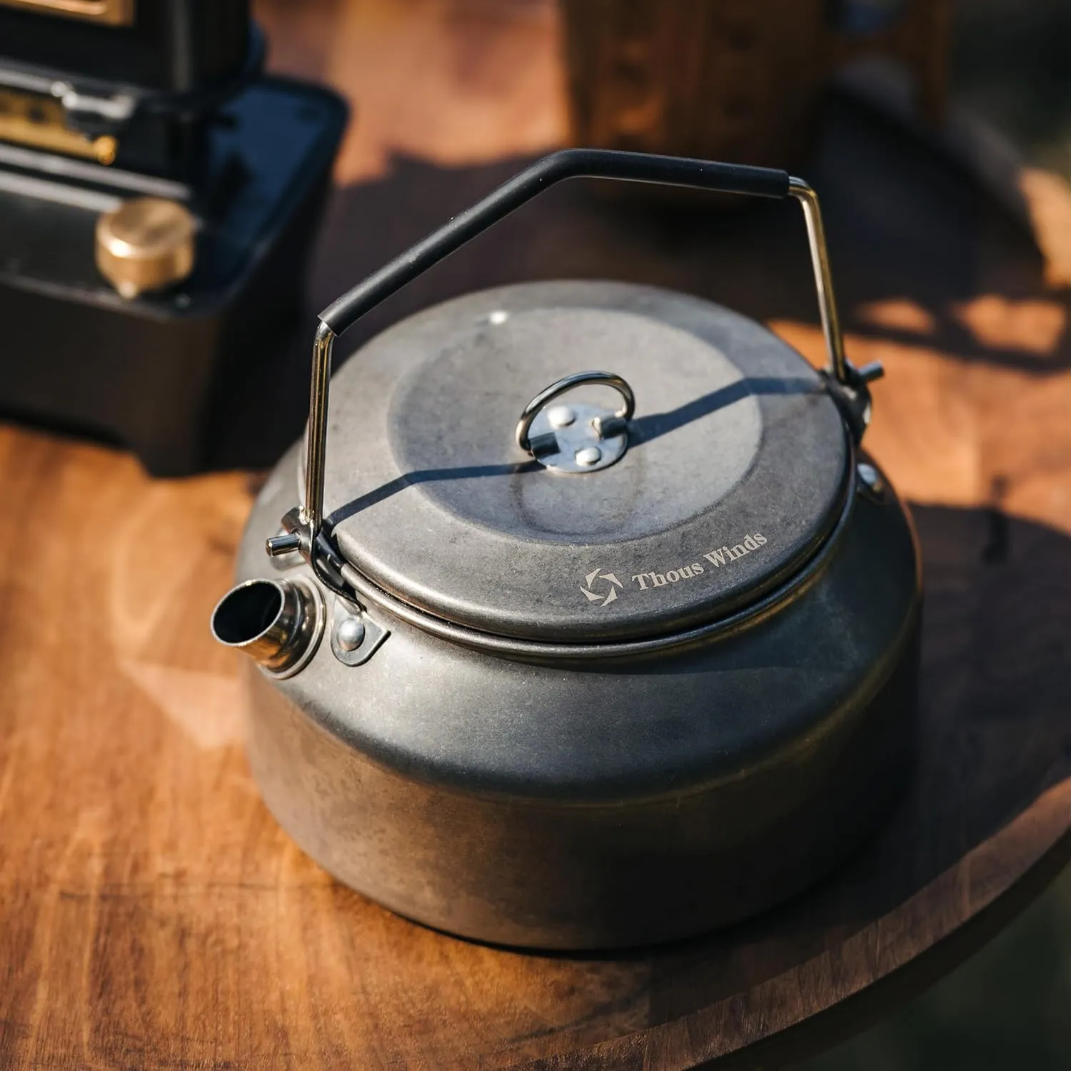 1L Camping Kettle, Portable Camp Tea Coffee Pot, Lightweight Stainless Steel Teapot, Fast Heating Boiling Water, for Outdoor Campfire Hiking Camping Picnic