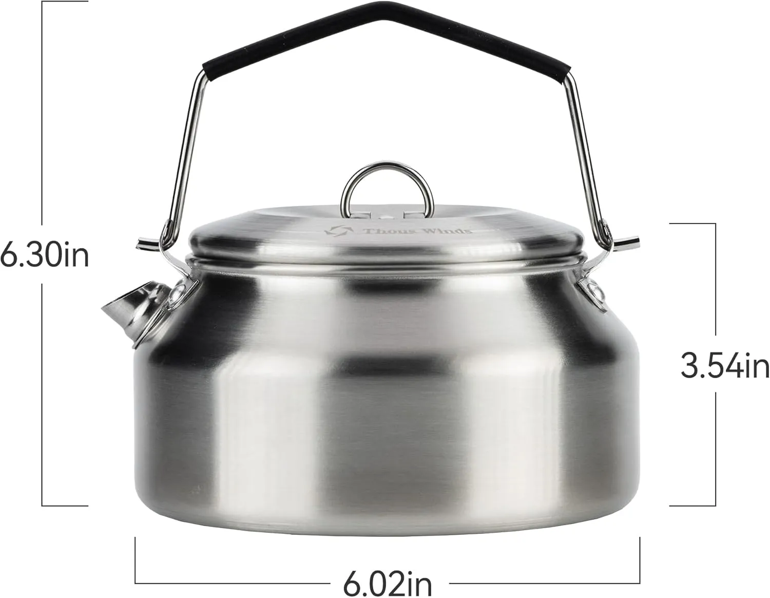1L Camping Kettle, Portable Camp Tea Coffee Pot, Lightweight Stainless Steel Teapot, Fast Heating Boiling Water, for Outdoor Campfire Hiking Camping Picnic