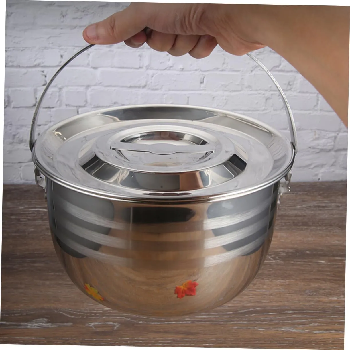 1pc Camping Pot Multi Portable Electric Kettle Induction Hob Pan Clear Non Soup Camp Kettle Stove Electric Cooking Pot Portable Kettle Stew Pot for Home Silver 201 Stainless Steel