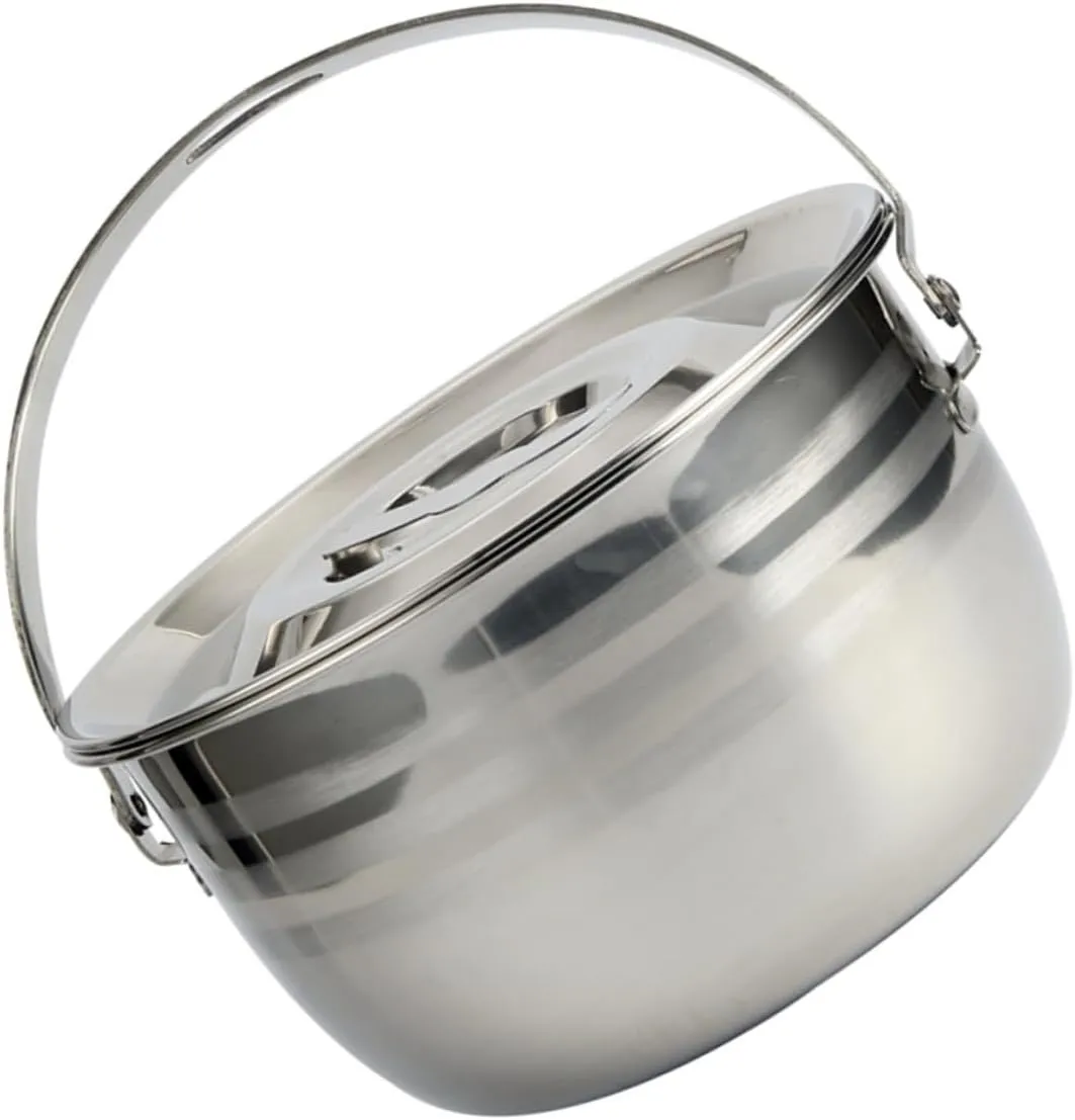 1pc Camping Pot Multi Portable Electric Kettle Induction Hob Pan Clear Non Soup Camp Kettle Stove Electric Cooking Pot Portable Kettle Stew Pot for Home Silver 201 Stainless Steel