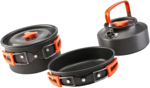 1Set Camping Cookware Lightweight Aluminium Alloy Cooking Pot and Kettle for Persons Portable Outdoor Kitchenware for Hiking Picnics and Backpacking Activities