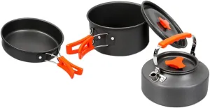 1set Outdoor Cooking Portable Camping Frying Pan Kettle for Hiking Picnics and Travel Lightweight Easy to Carry for People Convenient Cookware