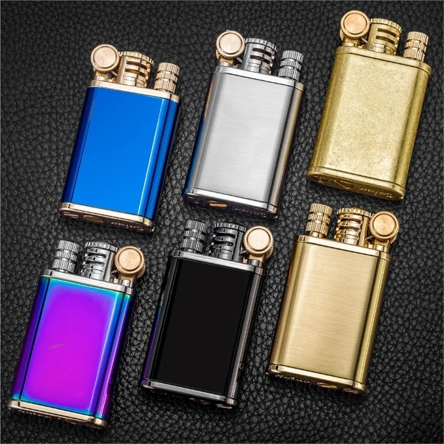 2 in 1 Oil Lighter, Vintage Lighter Permanent Matches, Cool Trench Brass Lighter, Reusable Waterproof Kerosene Lighter, Antique Kerosene Lighter Fluid refillable.(A)
