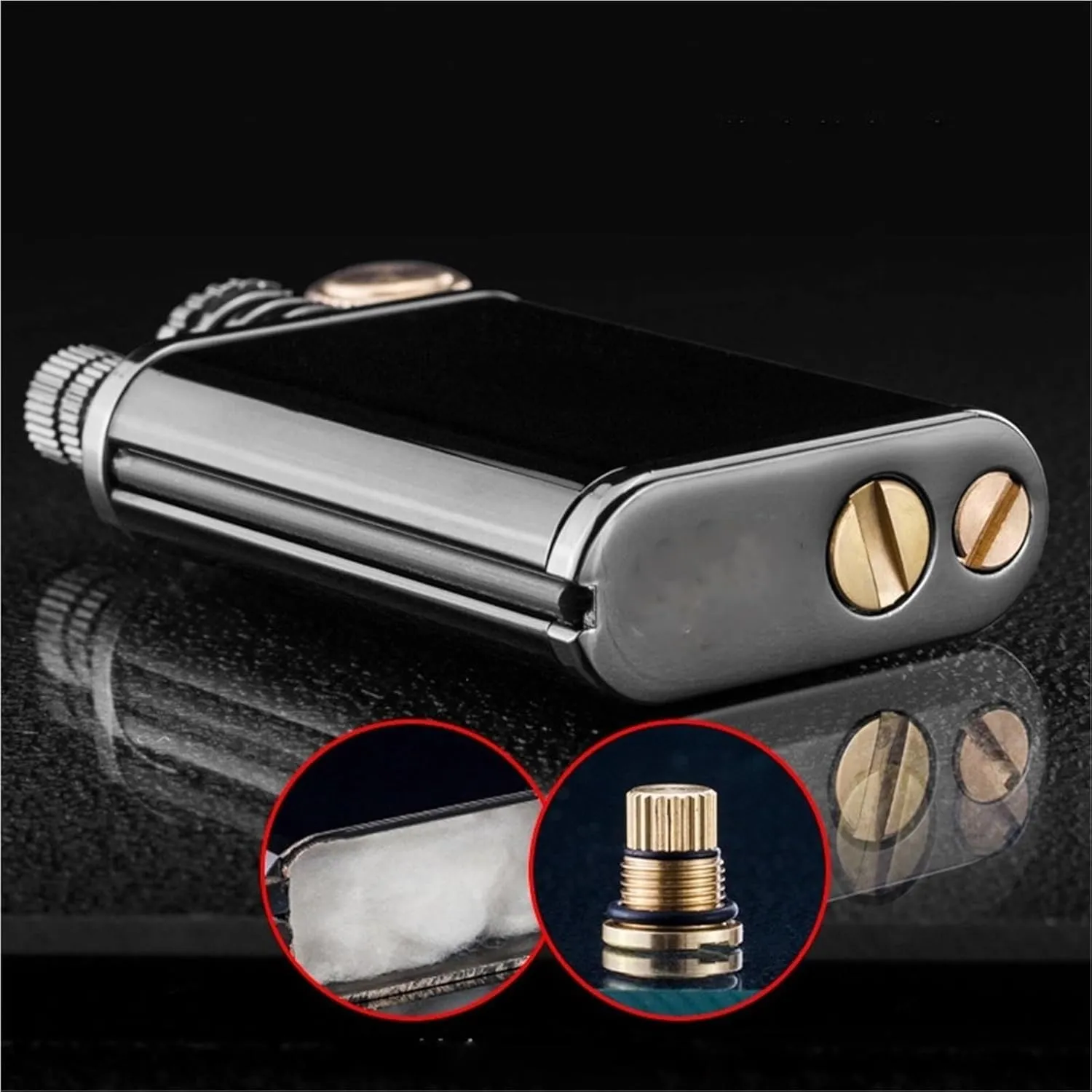 2 in 1 Oil Lighter, Vintage Lighter Permanent Matches, Cool Trench Brass Lighter, Reusable Waterproof Kerosene Lighter, Antique Kerosene Lighter Fluid refillable.(A)