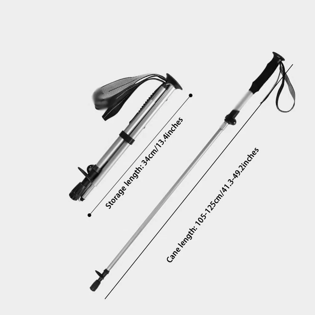 2-Pack Lightweight Trekking Poles, 5-Section Folding, Aluminum Alloy, with Thickened Wrist Strap, for Men and Women