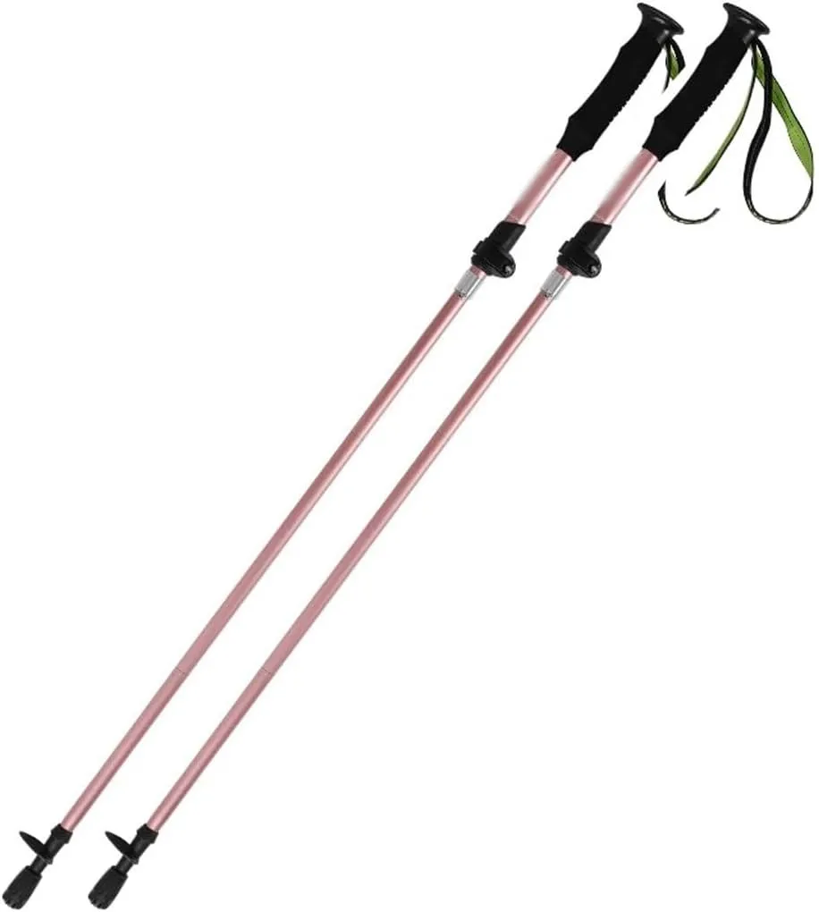 2-Pack Lightweight Trekking Poles, 5-Section Folding, Aluminum Alloy, with Thickened Wrist Strap, for Men and Women