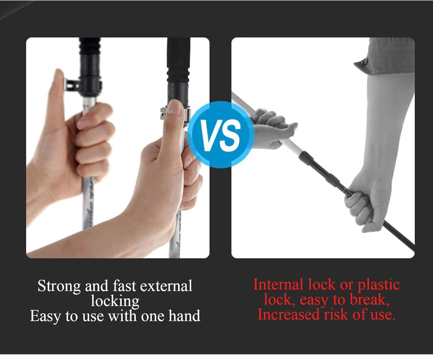 2 pcs Hiking Poles, Adjustable Handle Hiking Pole, Quick Lock System Walking Sticks, for Hiking, Camping, Mountaining