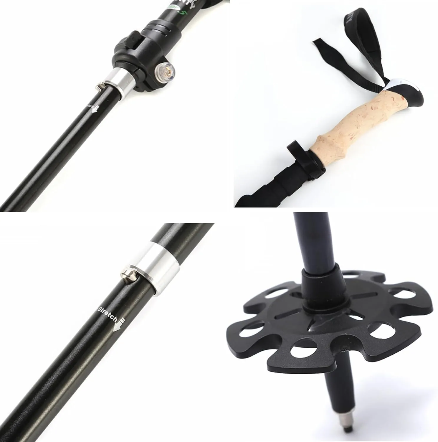 2 pcs Hiking Poles, Adjustable Handle Hiking Pole, Quick Lock System Walking Sticks, for Hiking, Camping, Mountaining