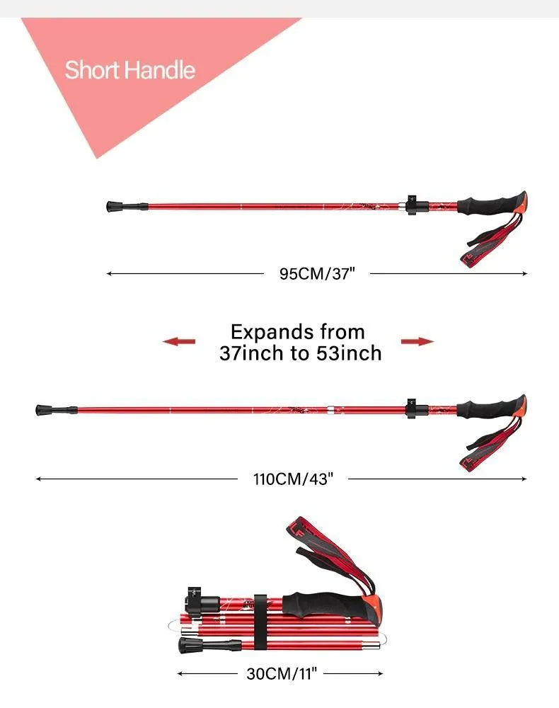 2 Piece Ultralight Trekking Poles Foldable