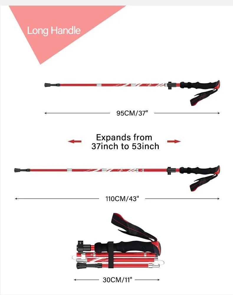 2 Piece Ultralight Trekking Poles Foldable