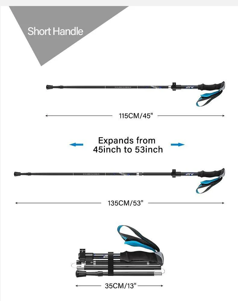 2 Piece Ultralight Trekking Poles Foldable