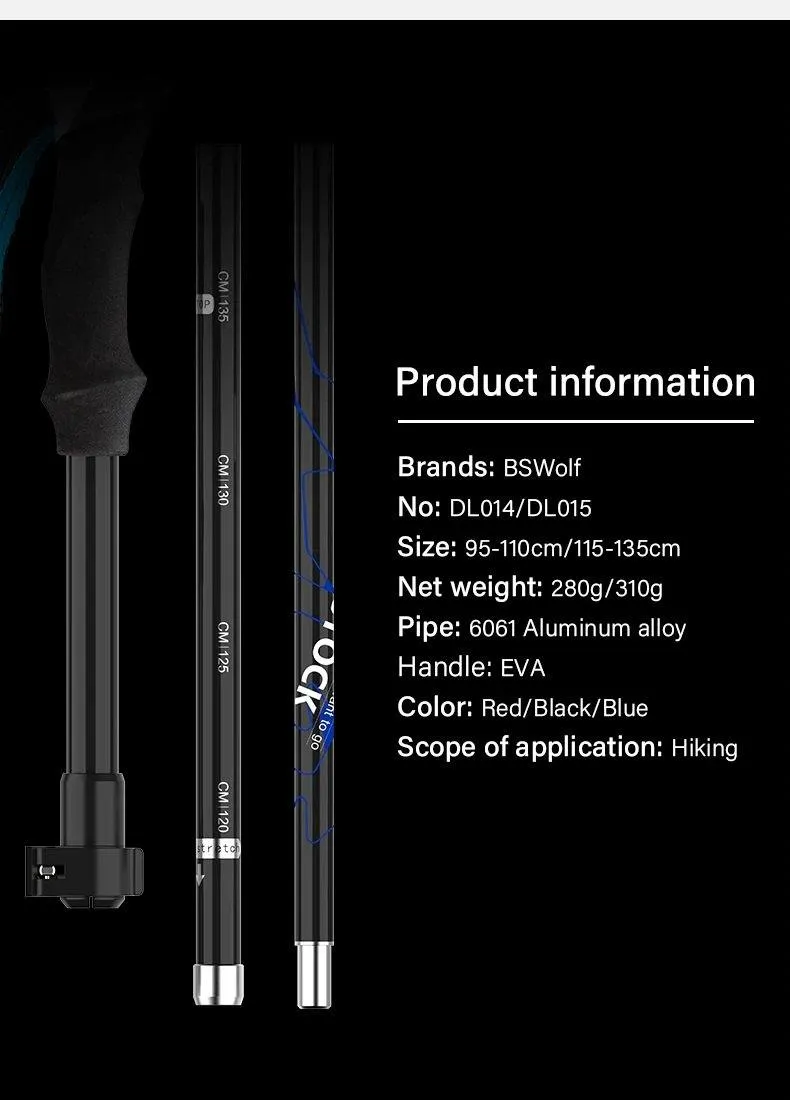 2 Piece Ultralight Trekking Poles Foldable