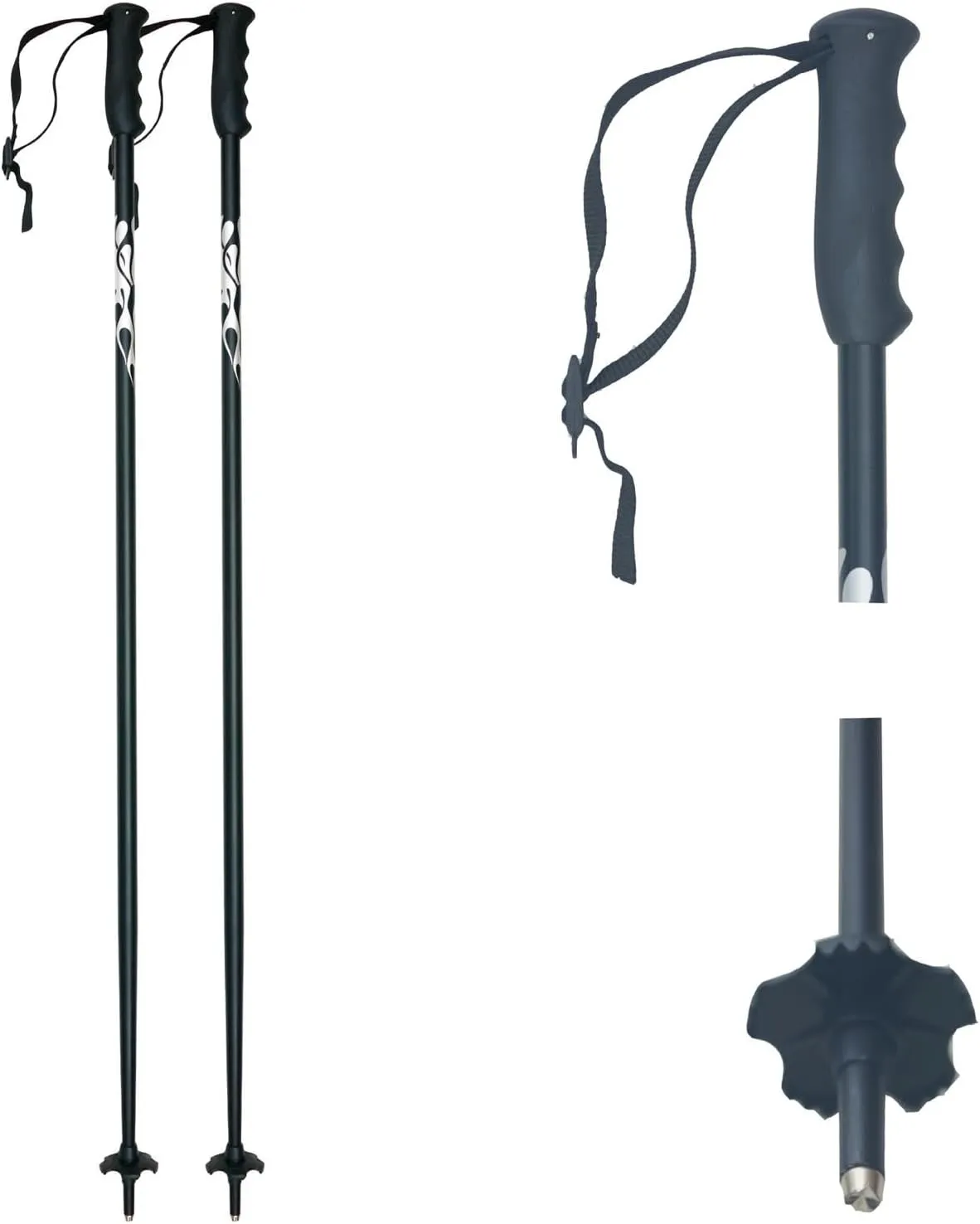 2 Pieces Ski Poles Trekking Canes Comfortable Gripping Hiking Poles Walking Sticks for Camping Skiing Mountaineering Climbing