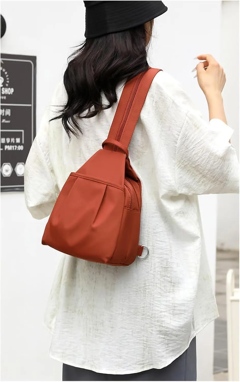 2025 Backpack Chest Bag Double Zipper Large Capacity, Vovtva Bags, Vovtv Street Lite Chic Versatile Travel Bag (1, Beige)