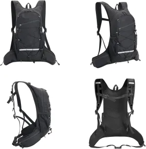 20L Small Outdoor Cycling Backpack for Men and Women, Lightweight Hiking, Motorcycle Backpacks，Sport, Bike Backpack, Camping, Leisure, Mountaineering Bag, Reflective Strip, Waterproof, Black.