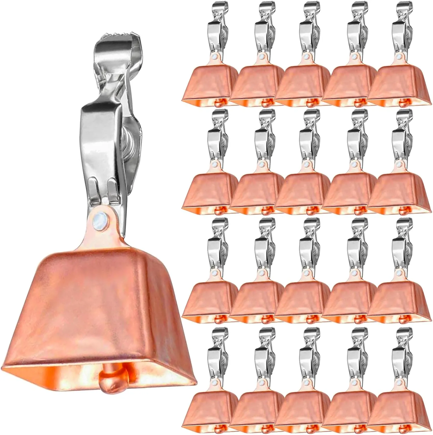 21 Pcs Fishing Bells for Rods, Fishing Pole Bells Catfish Bells Clamp Clip on Poles, Fishing Rod Bells Alert for Fish Catfishing Equipment Rings Ice Accessories Bells for Fishing Poles