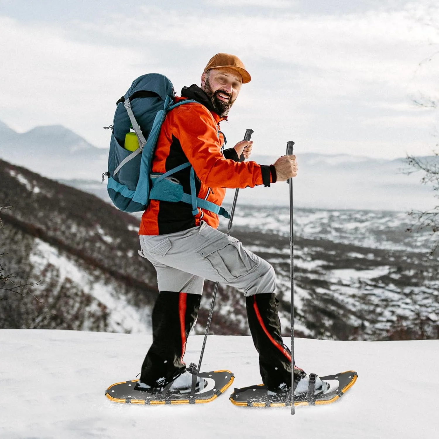 21/25 Inch Snowshoes, Snow Shoes Snowshoes & Trekking Poles Bundle for Men, Women, and Youth Durable All Terrain Snowshoes Set with Adjustable Binding & Carry Bag