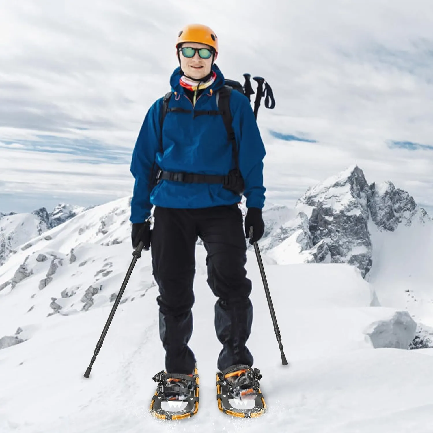 21/25 Inch Snowshoes, Snow Shoes Snowshoes & Trekking Poles Bundle for Men, Women, and Youth Durable All Terrain Snowshoes Set with Adjustable Binding & Carry Bag