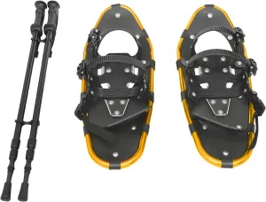 21/25Inch Snowshoes with Poles for Snowshoeing, All-Terrain Snow Shoes Kit with Adjustable Trekking Poles and Carrying Bag for Women Men