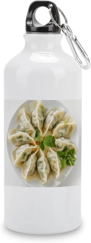21oz Sport Water Bottle Stainless Steel A Plate of Dumplings Water Bottle for Runners Hikers Leak-Proof Double Wall Cola Shape Water Bottle Keep Drinks Hot & Cold