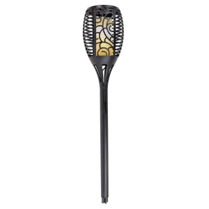 22.5" Black Solar Powered Flickering LED Lantern Garden Stake