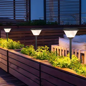 27.6-Inch Black Modern Solar Outdoor Pathway Light by Taavita