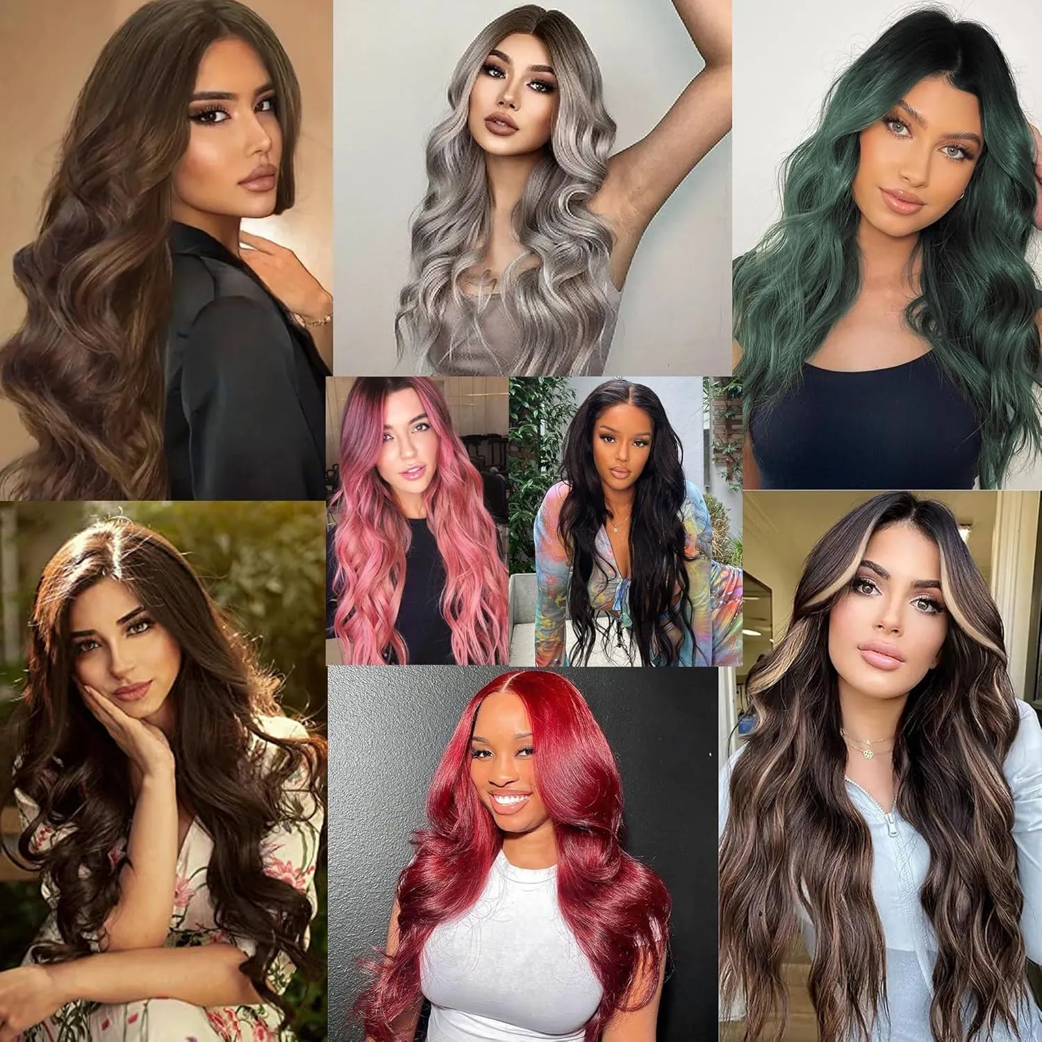 28 Inch Lace Front Synthetic Wig Pre Plucked Long Brown Wavy Wig Body Wave Dark Brown Glueless Wigs for Women Natural Looking for Party and Daily Use