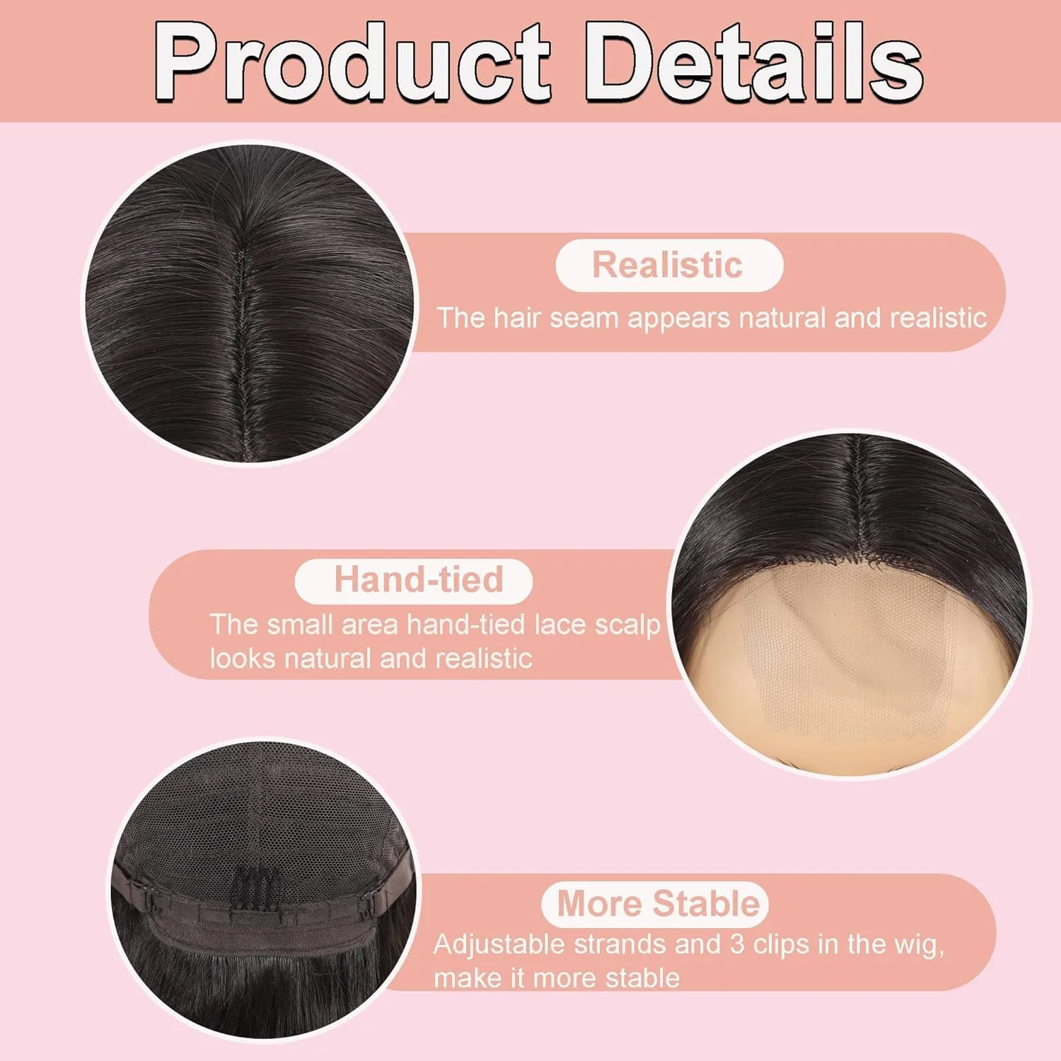 28 Inch Lace Front Synthetic Wig Pre Plucked Long Brown Wavy Wig Body Wave Dark Brown Glueless Wigs for Women Natural Looking for Party and Daily Use