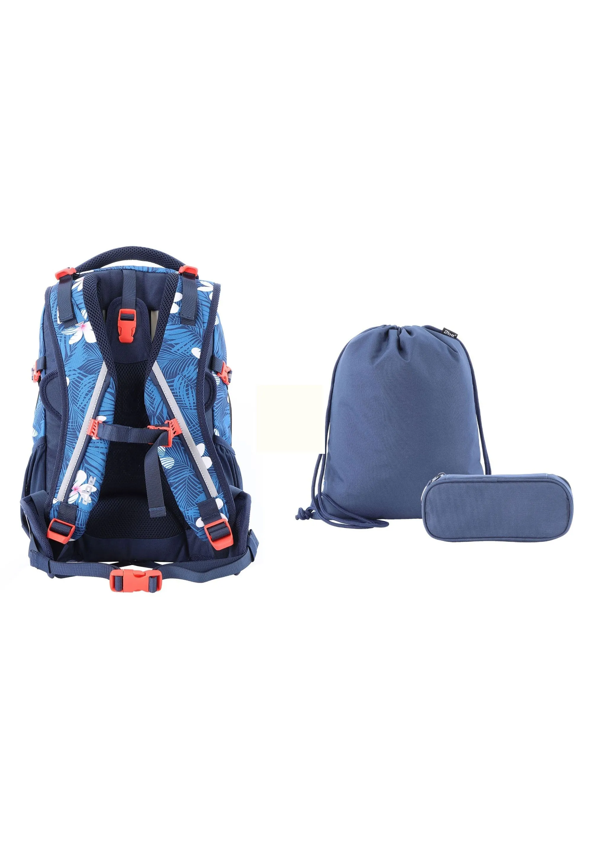 2be  Schoolbag / Laptop Backpack / With Gym Bag and Pencil Case Blue