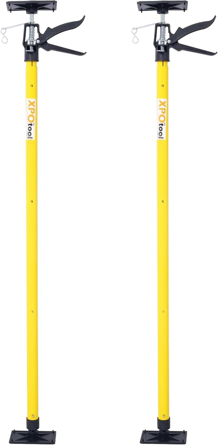 2Pack Adjustable Support Pole, Steel 3rd Hand Support System, Support Rod for Jacks Cargo Bars Drywalls, Cabinet Jacks for Installing Cabinets, Extends from 45 to 114 Inch
