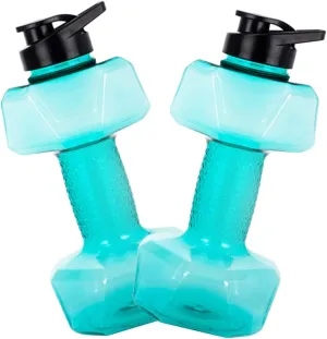 2Pcs Dumbbell Shaped Water Bottle Portable Fitness Water Kettle for Gym Outdoor Sports Capacity Design for Hydration During Workouts and Travel