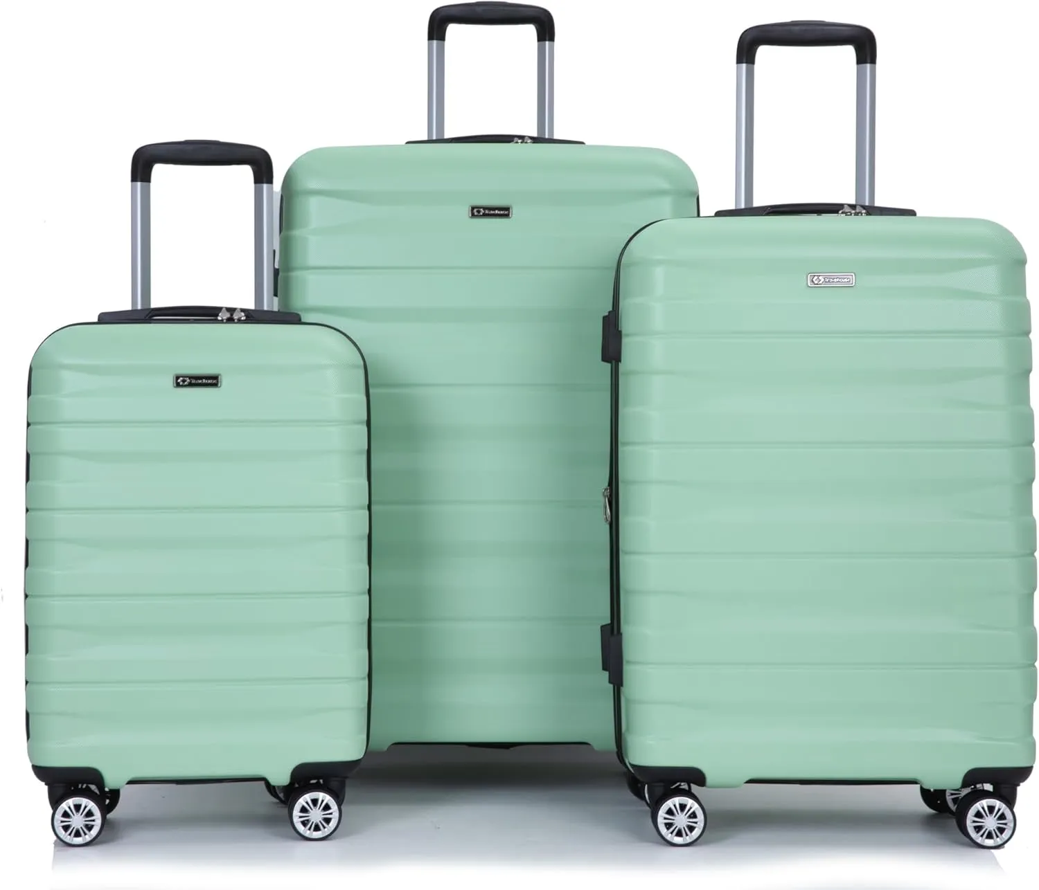 3 Piece Luggage Sets Pc Lightweight,Durable Expandable Suitcase with Two Hooks, Double Spinner Wheels, Tsa Lock, (21,25,29) Light Green