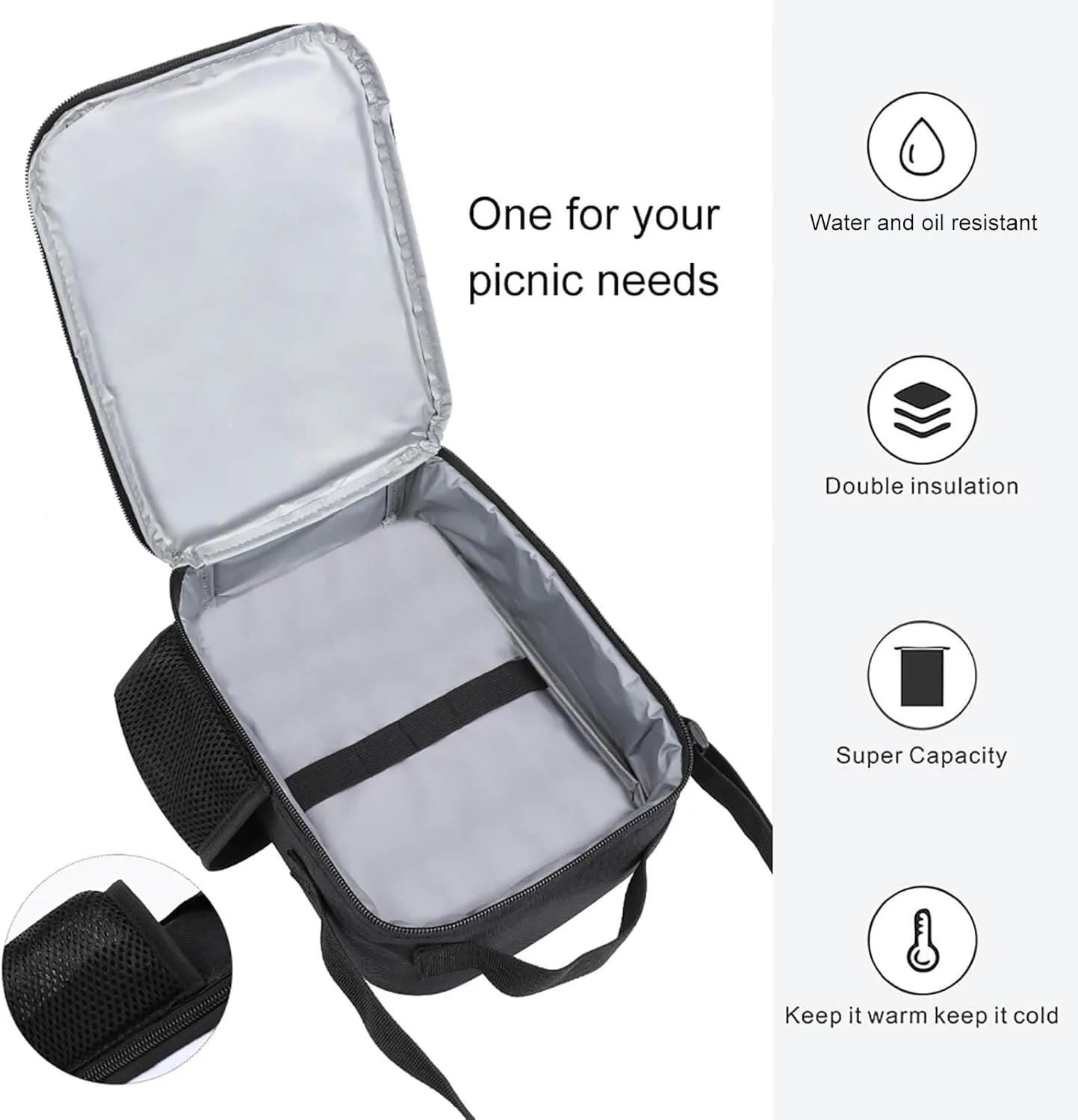 3 Pieces Mens Backpack with Reusable Insulated Lunch Bag Pencil Case Splash Ink Bear 17 Inch Travel College Daypack Stationery Pouch