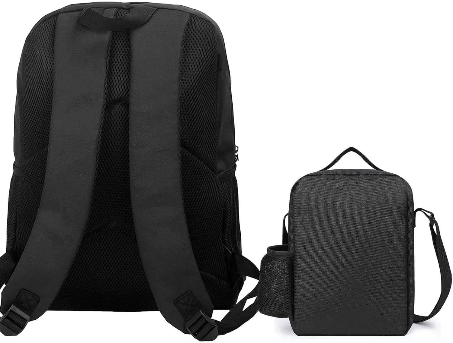 3 Pieces Mens Backpack with Reusable Insulated Lunch Bag Pencil Case Splash Ink Bear 17 Inch Travel College Daypack Stationery Pouch