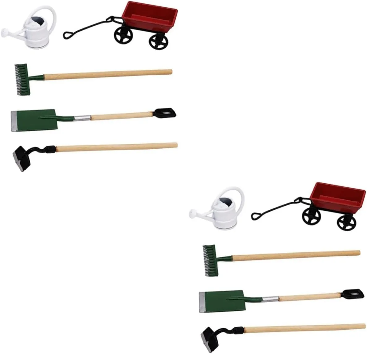 3 Sets Scale Miniature Gardening Tool Accessories for Creative Fairy Garden Scene Decoration Lightweight and Realistic Design