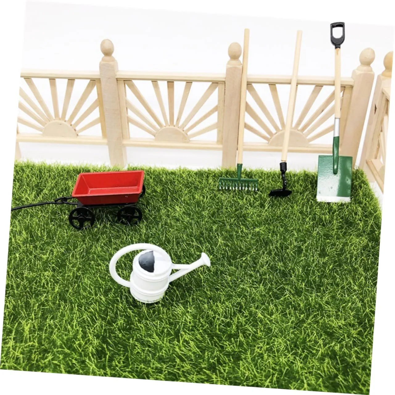 3 Sets Scale Miniature Gardening Tool Accessories for Creative Fairy Garden Scene Decoration Lightweight and Realistic Design