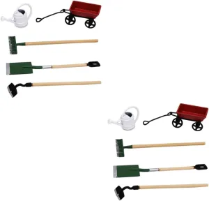 3 Sets Scale Miniature Gardening Tool Accessories for Creative Fairy Garden Scene Decoration Lightweight and Realistic Design