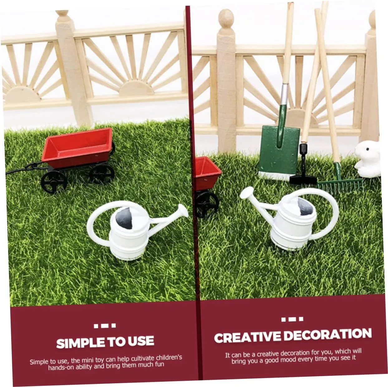 3 Sets Scale Miniature Gardening Tool Accessories for Creative Fairy Garden Scene Decoration Lightweight and Realistic Design