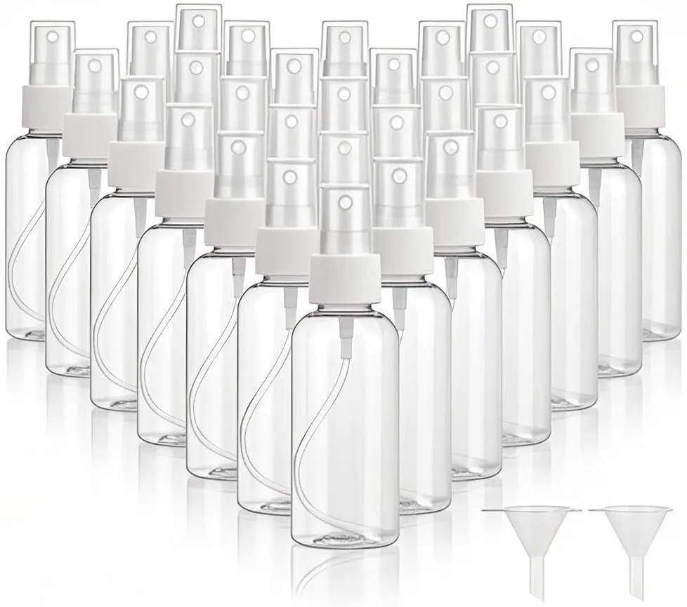 30 Pack Plastic Spray Bottle 4Oz(120Ml) Multi-purpose Portable Spray Bottles Refillable Reusable Travel Size Leak Proof For Household Use Essential Oil Cleaning Solution And Perfume Fine Mist Spray